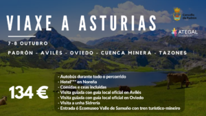 Cartel de la excursión de las Aulas de Padrón a Asturias